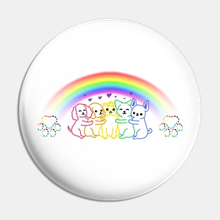 Rainbow Dogs Pin