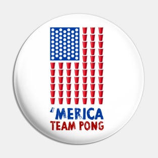 Beer Pong American Flag T shirt 4th of July Merica USA T-Shirt Pin