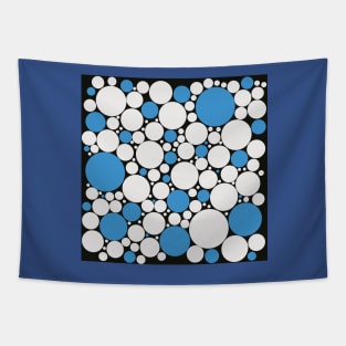 white and blue pop art polka dot pattern Tapestry