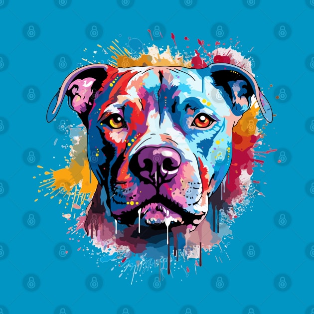 Watercolor Pitbull by CatCoconut-Art