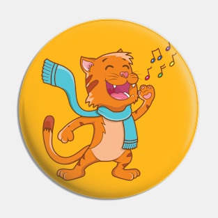 Cute Singing Cat Pin