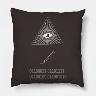 Eye write code computer programmer hipster geek Pillow