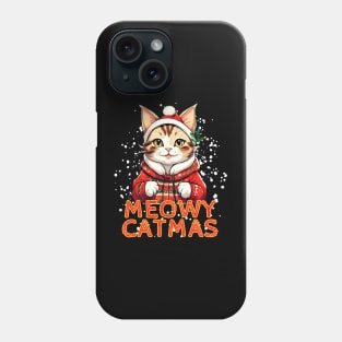 Cute cat in a Christmas Sweater. Phone Case