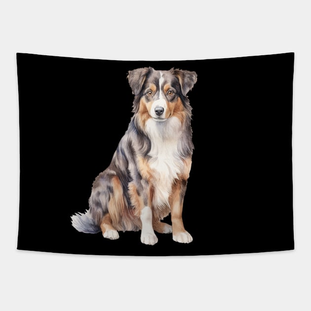 Australian Shepherd Tapestry by DavidBriotArt