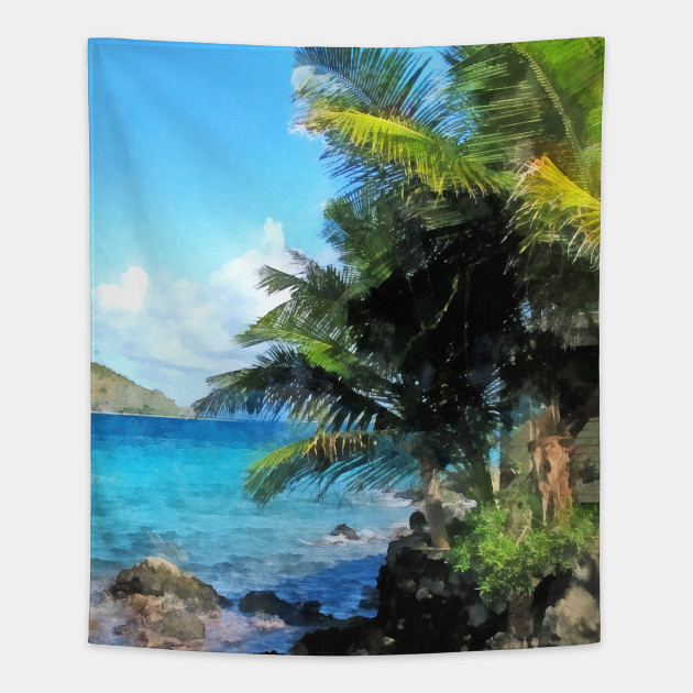 Caribbean Palm Trees And Beach St Thomas Vi