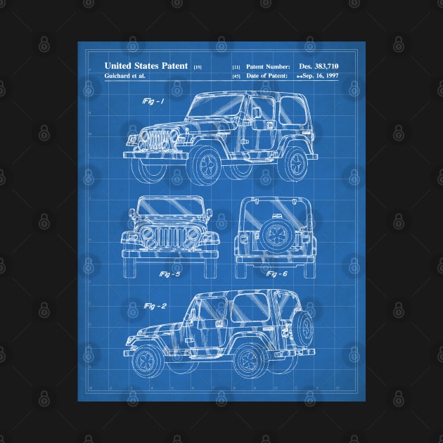 Off Road Sports Car Patent - Car Lover Off Roading Art - Blueprint by patentpress