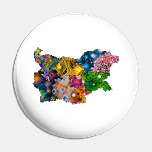 Spirograph Patterned Bulgaria Provinces Map Pin