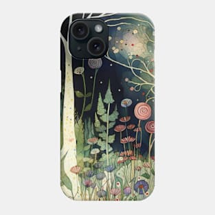 Watercolor Forest, Woodland Landscape Phone Case