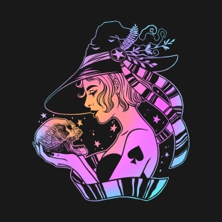 Beautiful witch holding a skull T-Shirt