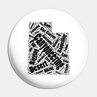 Utah Canyoneering Wordle (Black) Pin