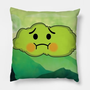 Fantasy Green Cloud With Nausea Face Pillow