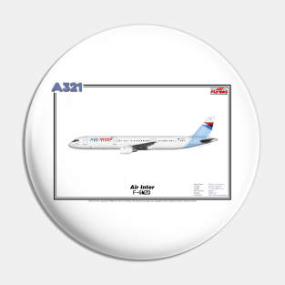Airbus A321 - Air Inter (Art Print) Pin