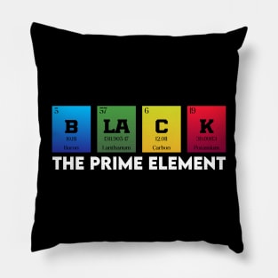 Black The Prime Element, Periodic Table Design Pillow