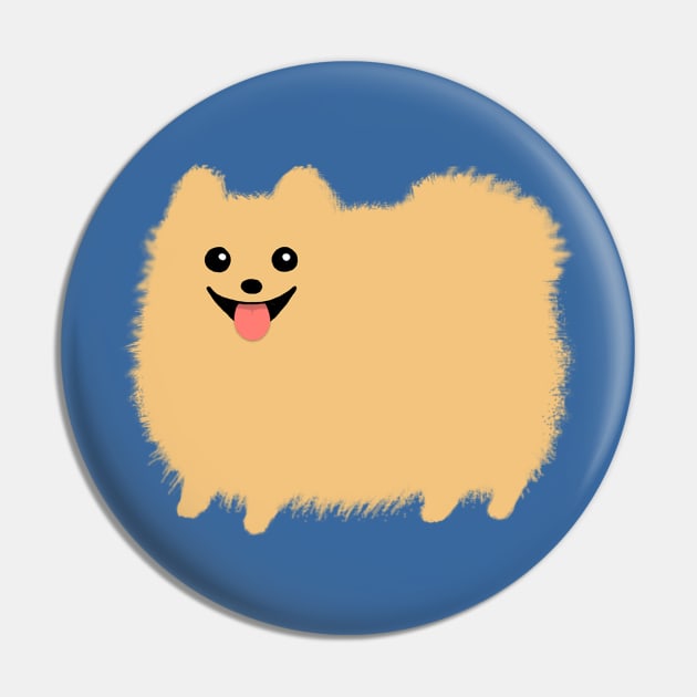 Cute Pomeranian Cartoon Dog Pin by Coffee Squirrel