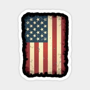 Weathered Resilience: Distressed Stars and Stripes Magnet
