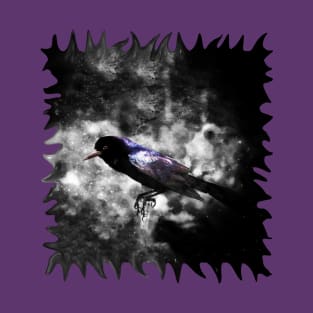 The Lonesome Purple Feathered Bird in the Mist T-Shirt