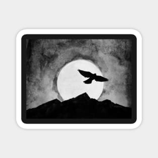 Raven in the Moonlight Magnet