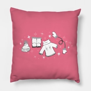 Winter weather snow lover cartoon illustration Pillow