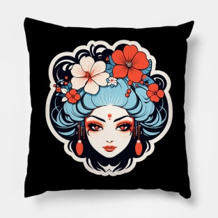 Geisha Illustration Pillow