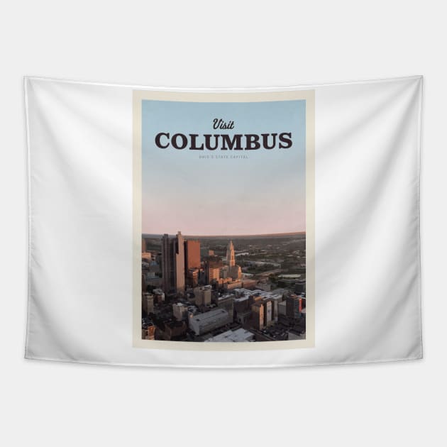 Visit Columbus Tapestry by Mercury Club