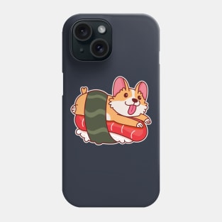 Kawaii Corgi in a Sushi Roll Cute Japanese Food Phone Case