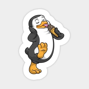 Penguin with Waffle and Chocolate Ice Cream Magnet