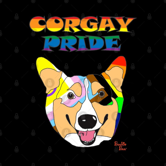 Bookie Boo the Corgi - Corgay Pride by LeiaPowellGlass