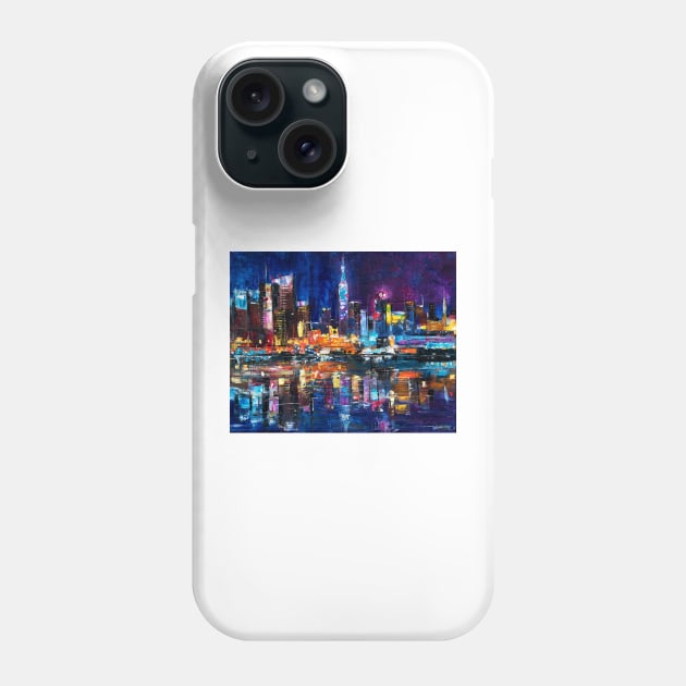 Shiny New York At Night Phone Case by NataliaShchip