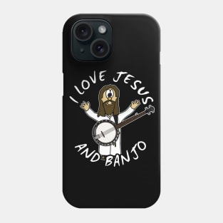 I Love Jesus And Banjo Christian Worship Funny Phone Case