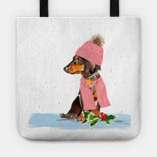 Warm & Cosy Christmas Dachshund Tote