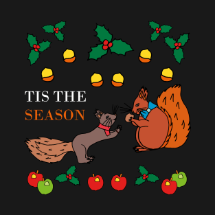 TIS the season Autumn Squirrels (Black) T-Shirt