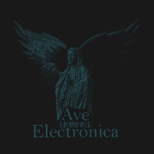 ASCii Sancta Maria - Ave Electronica (Blue) T-Shirt