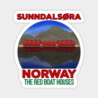 The Red Boat Houses Sunndalsøra Norway Magnet