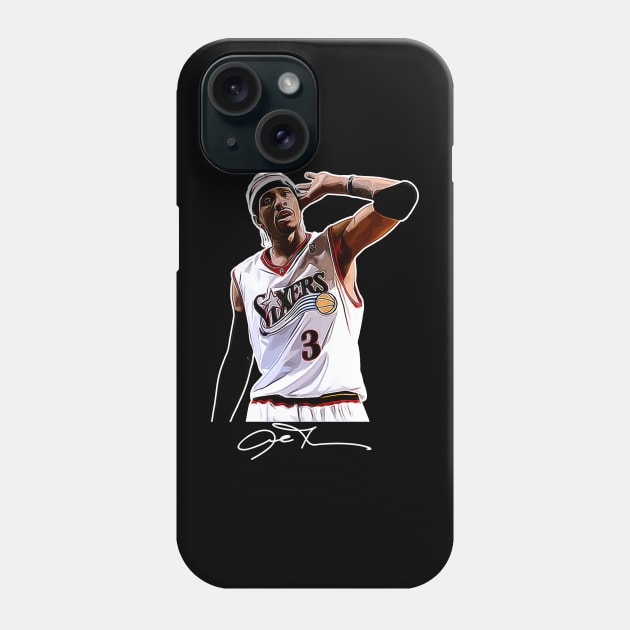 Allen Iverson The Answer Basketball Signature Vintage Retro 80s 90s Bootleg Rap Style Phone Case by CarDE