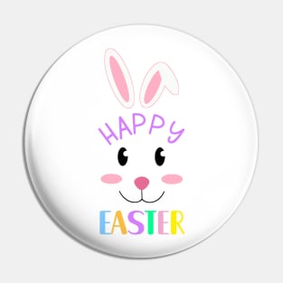 Happy Easter Bunny Face Pin