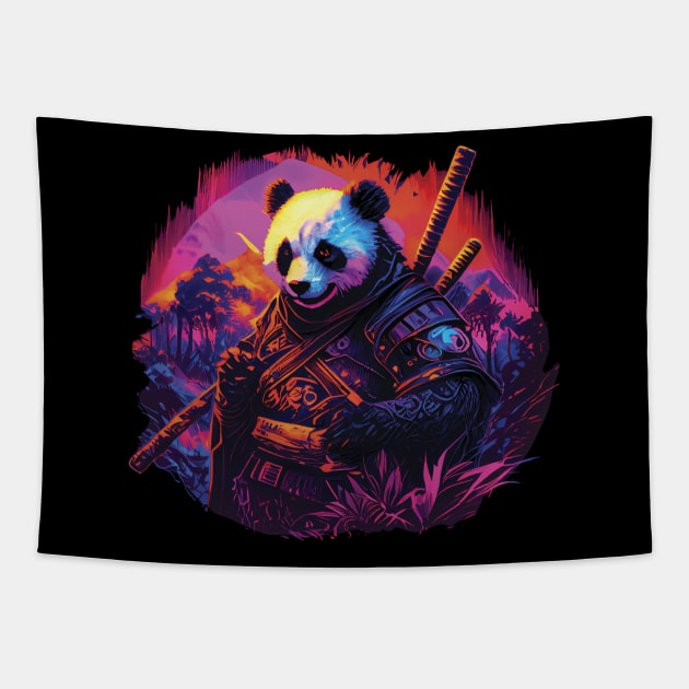 Samurai panda Tapestry by GreenMary Design