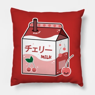 Kawaii Cherry Milk Pillow