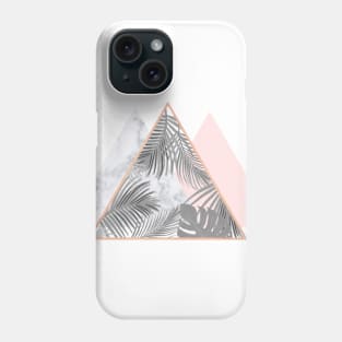 Copper blush gray marble geometric triangles pattern Phone Case