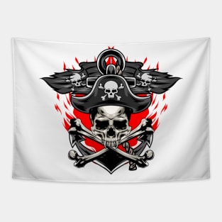 Fire Skull Pirates Tapestry