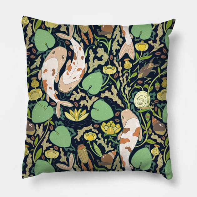 Who lives in the pond Pillow by Elsbet