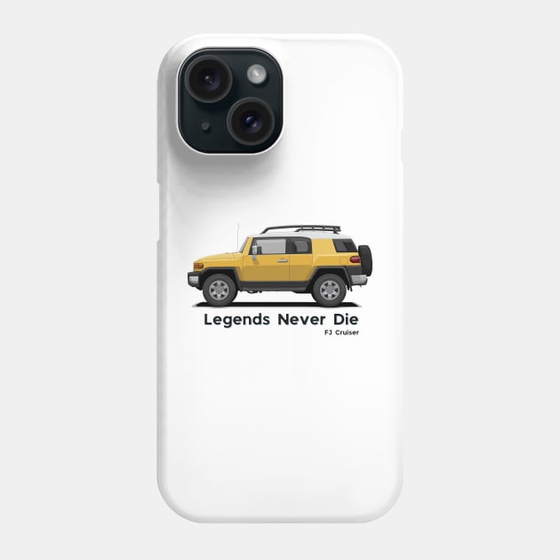 Toyota FJ Cruiser - Yellow Phone Case by TheMugzzShop