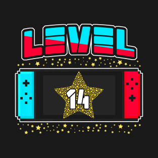 Level 14 Birthday Gifts Boy 14 Years Old Video Games T-Shirt