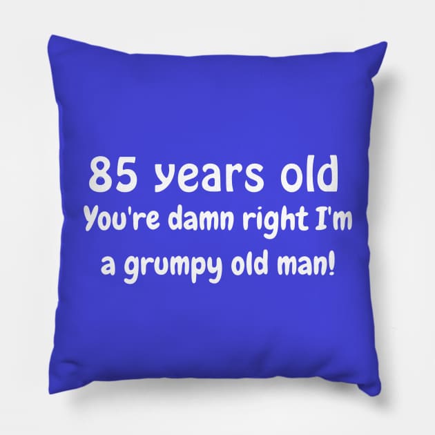 85 year old grumpy old man Pillow by Comic Dzyns