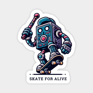 Skateboarding Robot - Retro Tech Series Magnet