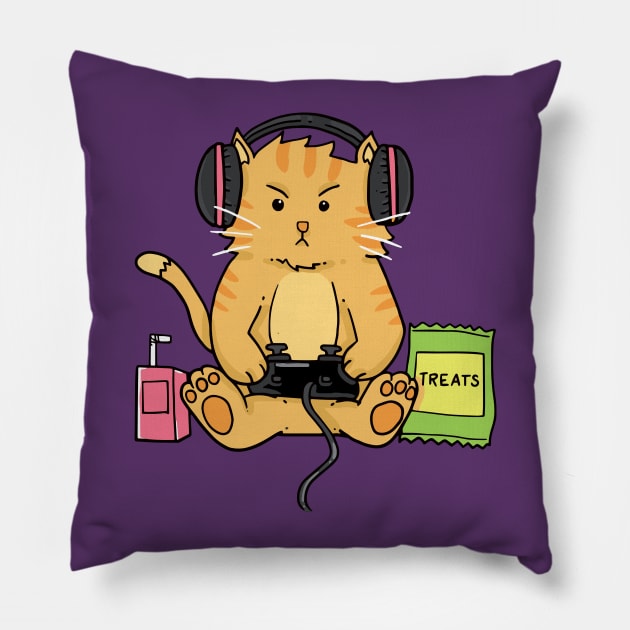 Gamer Cat Pillow by Nowhereman78