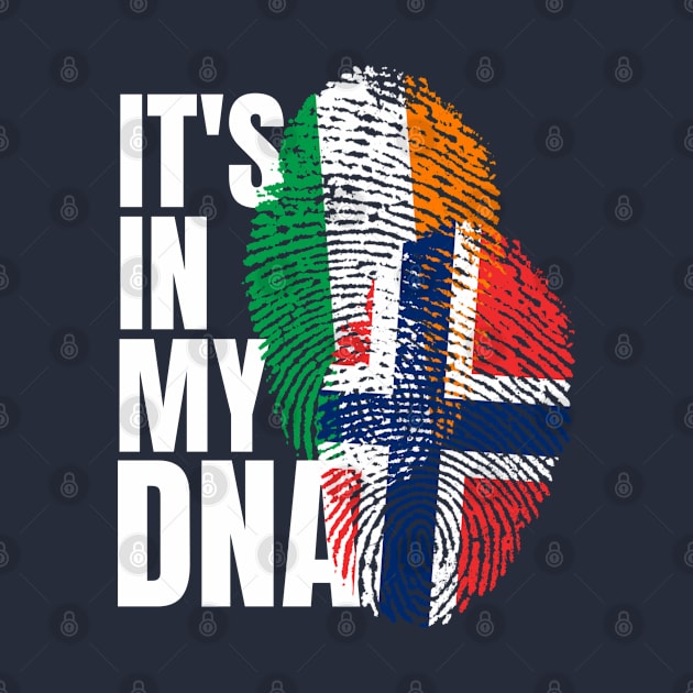 Irish Plus Norwegian DNA Mix Flag Heritage Gift by Just Rep It!!