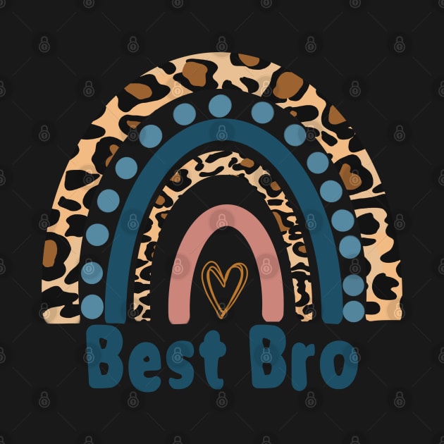 Best Bro Funny Gift For Brother Fun Leopard Rainbow Design by The Little Store Of Magic