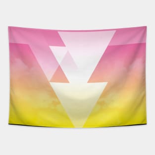 Pink and yellow sky with clouds Tapestry