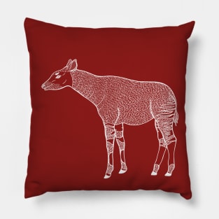 Okapi or Forest Giraffe - African animal drawing Pillow