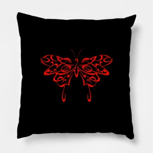 Tribal butterfly (red) Pillow